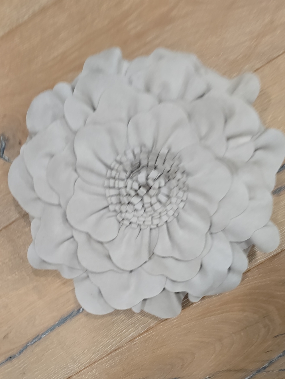 Set of 2 Fennco Styles 13" 3D Flower Petal Round Throw Pillows Grey Taupe